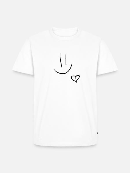 Smiley Heart - Men's Premium Organic T-Shirt - white
