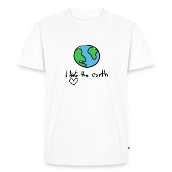Dear Earth - Men's Premium Organic T-Shirt - white - Front - Nico (187cm)