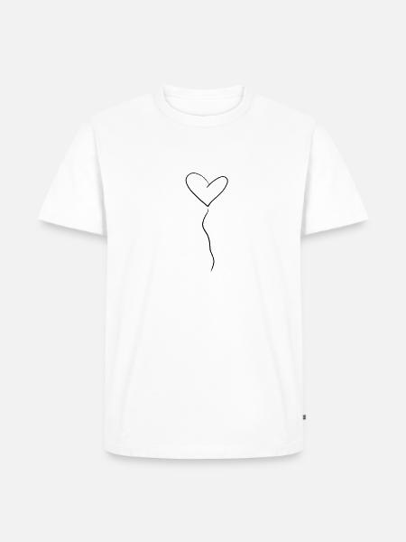 Heart Lines - Men's Premium Organic T-Shirt - white