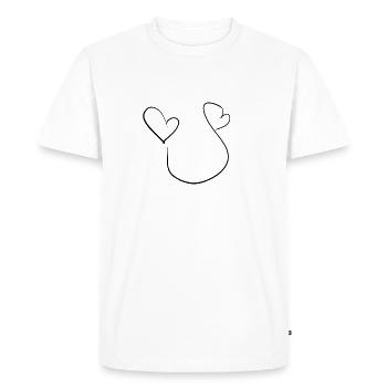 Heart Lines - Men's Premium Organic T-Shirt - white - Front - Nico (187cm)