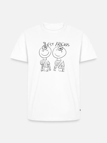 Beste Freunde - Männer Premium Bio T-Shirt - Weiß