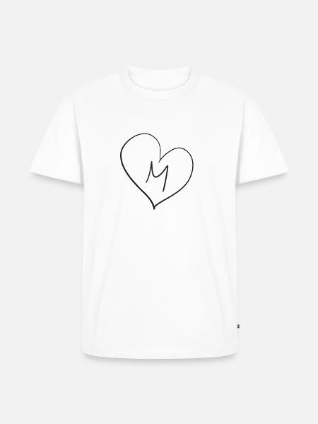 Heart Letter - Men's Premium Organic T-Shirt - white