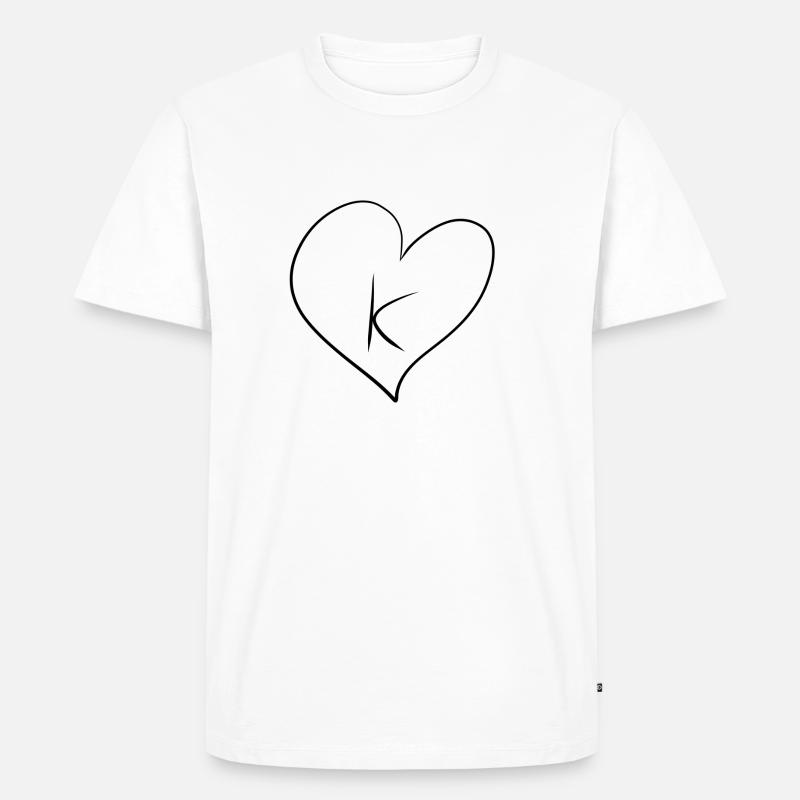 Herz Buchstabe - Männer Premium Bio T-Shirt - Weiß
