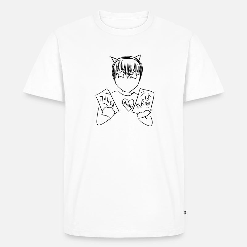 Manga Nerd - Männer Premium Bio T-Shirt - Weiß