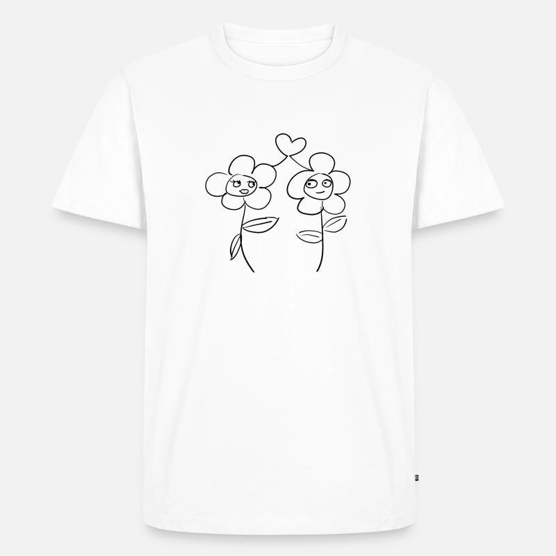 Blume Blumen - Männer Premium Bio T-Shirt - Weiß