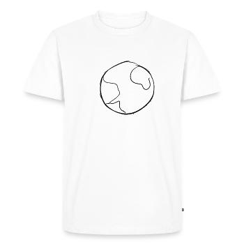 Planète Humanité - T-shirt Premium bio Homme - blanc - Devant - Nico (187cm)