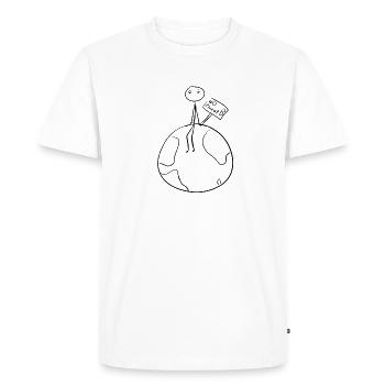 protection du climat terre - T-shirt Premium bio Homme - blanc - Devant - Nico (187cm)