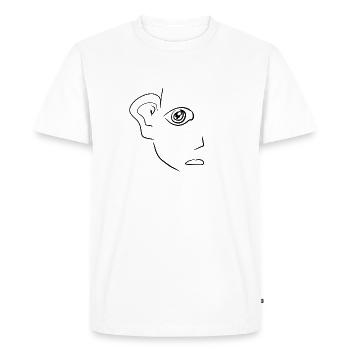 oreille auditive - T-shirt Premium bio Homme - blanc - Devant - Nico (187cm)