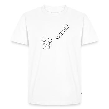 Stylo à dessin - T-shirt Premium bio Homme - blanc - Devant - Nico (187cm)