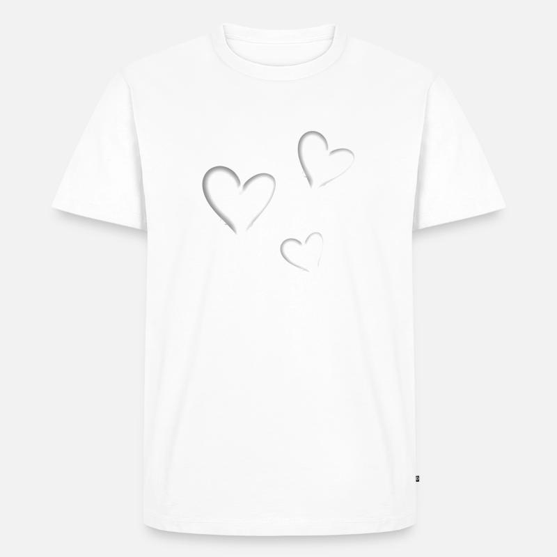 herz herzen - Männer Premium Bio T-Shirt - Weiß