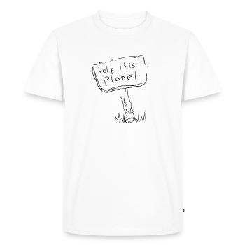 changement climatique - T-shirt Premium bio Homme - blanc - Devant - Nico (187cm)