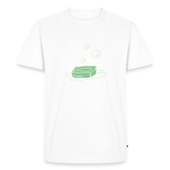 savon propre - T-shirt Premium bio Homme - blanc - Devant - Nico (187cm)