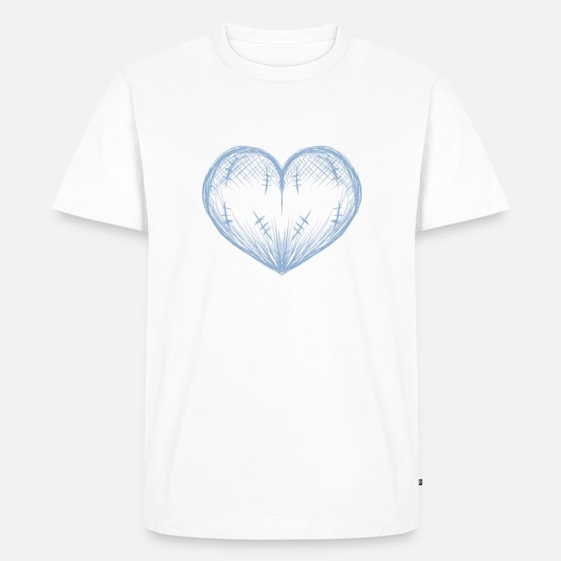 herz narben - Männer Premium Bio T-Shirt - Weiß