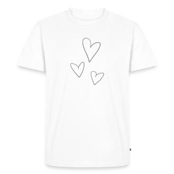 heart hearts - Men's Premium Organic T-Shirt - white - Front - Nico (187cm)