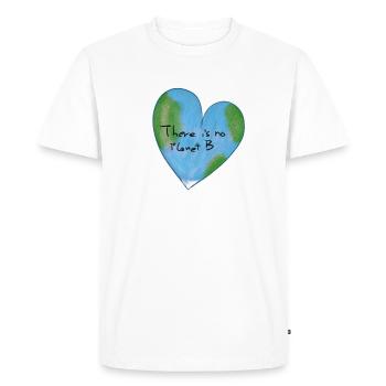 changement climatique cœur protection du climat - T-shirt Premium bio Homme - blanc - Devant - Nico (187cm)
