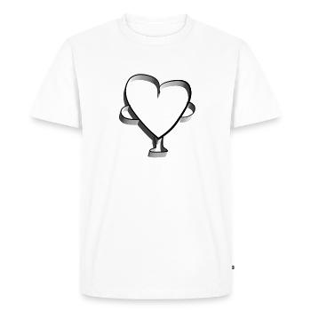 Trophy dear heart - Men's Premium Organic T-Shirt - white - Front - Nico (187cm)