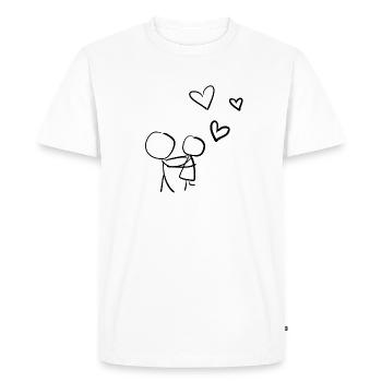 amoureux du cœur chers cœurs Saint-Valentin - T-shirt Premium bio Homme - blanc - Devant - Nico (187cm)