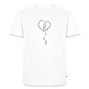cœur brisé mal d’amour douleur douleur - T-shirt Premium bio Homme - blanc - Devant - Nico (187cm)