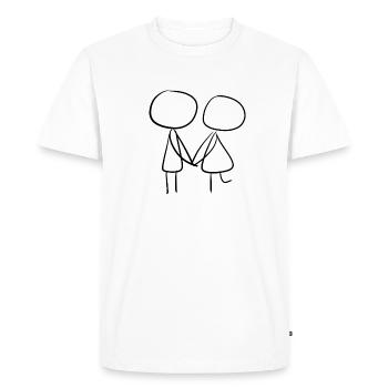 symbole cher couple couple - T-shirt Premium bio Homme - blanc - Devant - Nico (187cm)