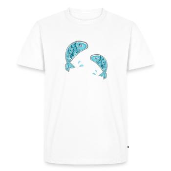 fish fish animals water zodiac sign symbol - Men's Premium Organic T-Shirt - white - Front - Nico (187cm)