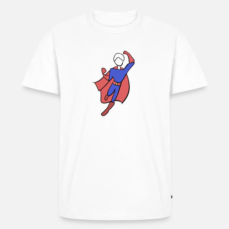 superheld held symbol mann retter - Männer Premium Bio T-Shirt - Weiß