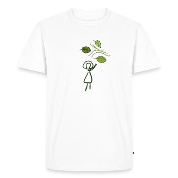 leaves wind leaf nature conservation nature green - Men's Premium Organic T-Shirt - white - Front - Nico (187cm)