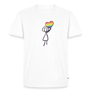Cœur arc-en-ciel LGBT - T-shirt Premium bio Homme - blanc - Devant - Nico (187cm)