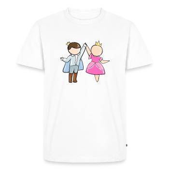 couple royal couple couple prince princesse mensonge - T-shirt Premium bio Homme - blanc - Devant - Nico (187cm)