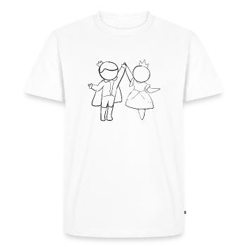 couple royal couple couple prince princesse mensonge - T-shirt Premium bio Homme - blanc - Devant - Nico (187cm)