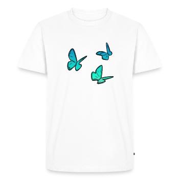 papillons bleus papillons animaux symb - T-shirt Premium bio Homme - blanc - Devant - Nico (187cm)
