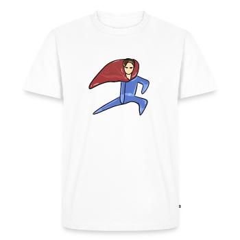 hero superhero man savior symbol - Men's Premium Organic T-Shirt - white - Front - Nico (187cm)