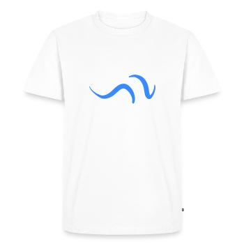 wave water river symbol line - Men's Premium Organic T-Shirt - white - Front - Nico (187cm)