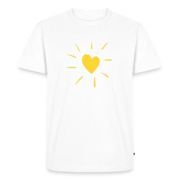 coeur ligne de soleil amour jaune - T-shirt Premium bio Homme - blanc - Devant - Nico (187cm)