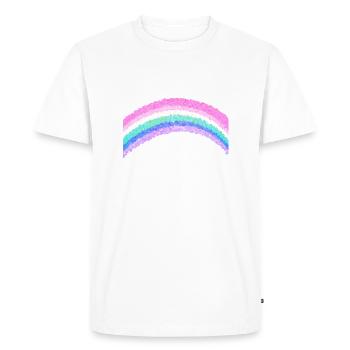 symbole arc-en-ciel couleurs rose - T-shirt Premium bio Homme - blanc - Devant - Nico (187cm)