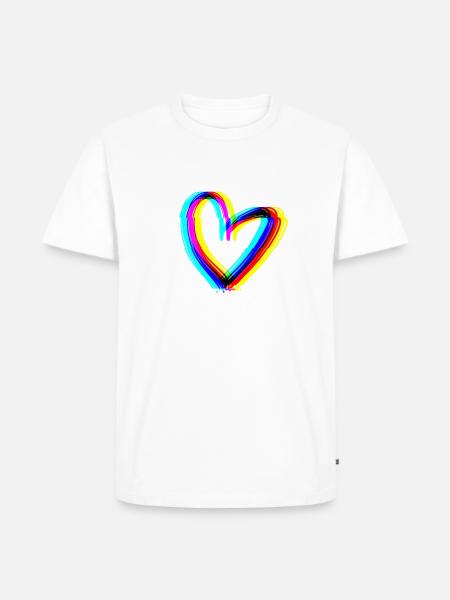 heart effect 3d symbol love - Men's Premium Organic T-Shirt - white