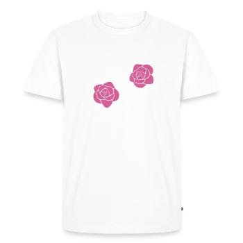 flowers rose flower symbol plant pink - Men's Premium Organic T-Shirt - white - Front - Nico (187cm)