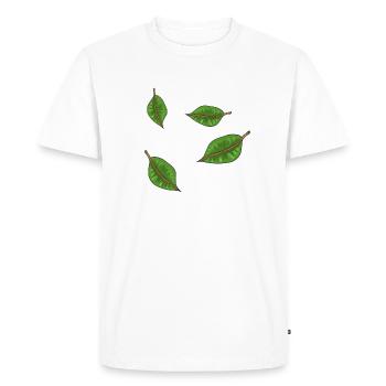 green leaves symbol pattern - Men's Premium Organic T-Shirt - white - Front - Nico (187cm)