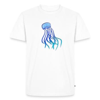méduse animal animal biologie animale marine symbole bleu - T-shirt Premium bio Homme - blanc - Devant - Nico (187cm)