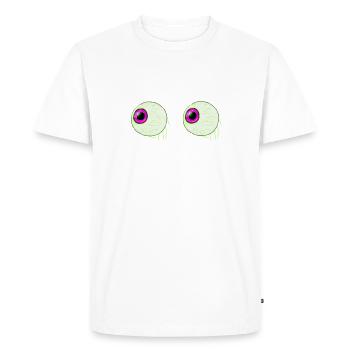eyeballs crazy creepy funny funny funny - Men's Premium Organic T-Shirt - white - Front - Nico (187cm)