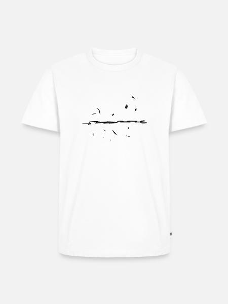 linje revnet streg streger former - Herre Premium økologisk T-shirt - hvid