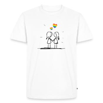 amantes lesbiennes - T-shirt Premium bio Homme - blanc - Devant - Nico (187cm)