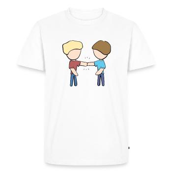 Copains Amis Amitié Cohésion - T-shirt Premium bio Homme - blanc - Devant - Nico (187cm)