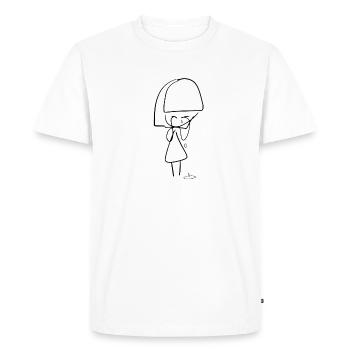 triste pleureuse fille malheureuse larme - T-shirt Premium bio Homme - blanc - Devant - Nico (187cm)