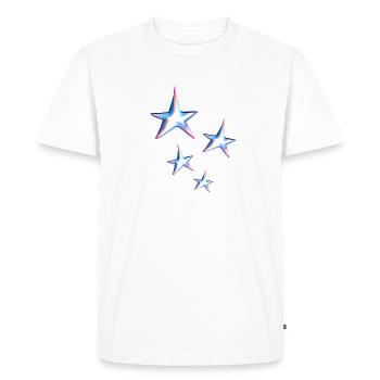 symbole quatre étoiles scintillant violet - T-shirt Premium bio Homme - blanc - Devant - Nico (187cm)