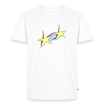 star rainbow stars gold - Men's Premium Organic T-Shirt - white - Front - Nico (187cm)