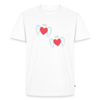 Angel pattern protector hearts - Men's Premium Organic T-Shirt - white - Front - Nico (187cm)
