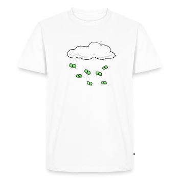 Argent pluie nuage ciel richesse - T-shirt Premium bio Homme - blanc - Devant - Nico (187cm)