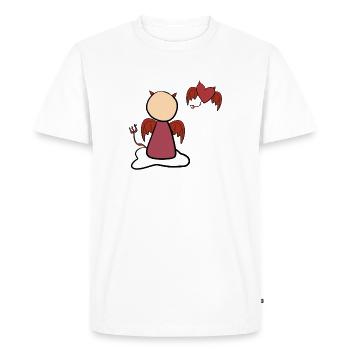 cœur diable mauvais homme symbole - T-shirt Premium bio Homme - blanc - Devant - Nico (187cm)