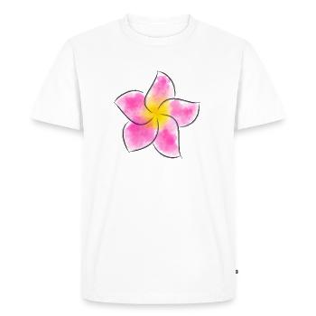 Aquarelle Frangipanier - T-shirt Premium bio Homme - blanc - Devant - Nico (187cm)