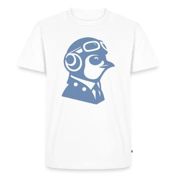 Penguin Pilot Airplane Flying Flight License - Men's Premium Organic T-Shirt - white - Front - Nico (187cm)